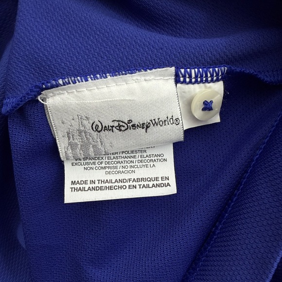 Nike Disney Top Womens Large Blue Green D Logo Polo Shirt Dri Fit Performance - Picture 6 of 10